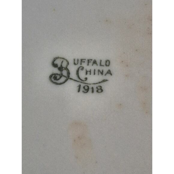 Rare Antique Buffalo China 1918 Sugar Bowl Hand Painted Forget Me Not Gold Trim - Picture 3 of 9